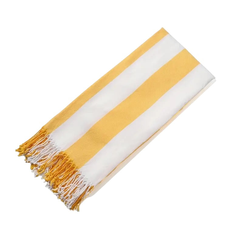 Turkish Striped Beach Towel - Yellow
