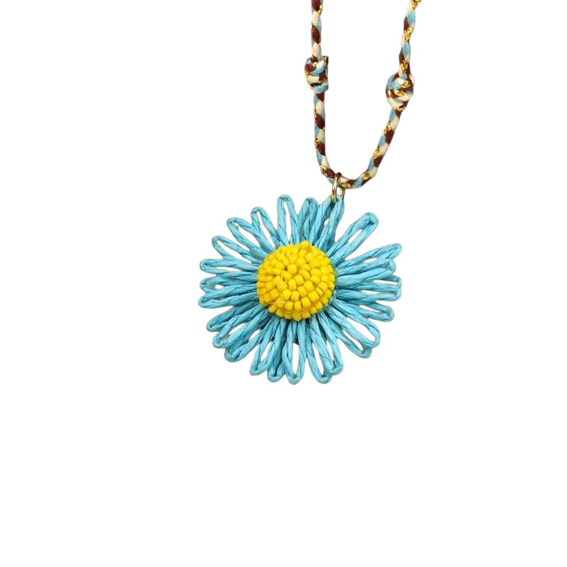 Bohemian Raffia Big Pendant Necklace