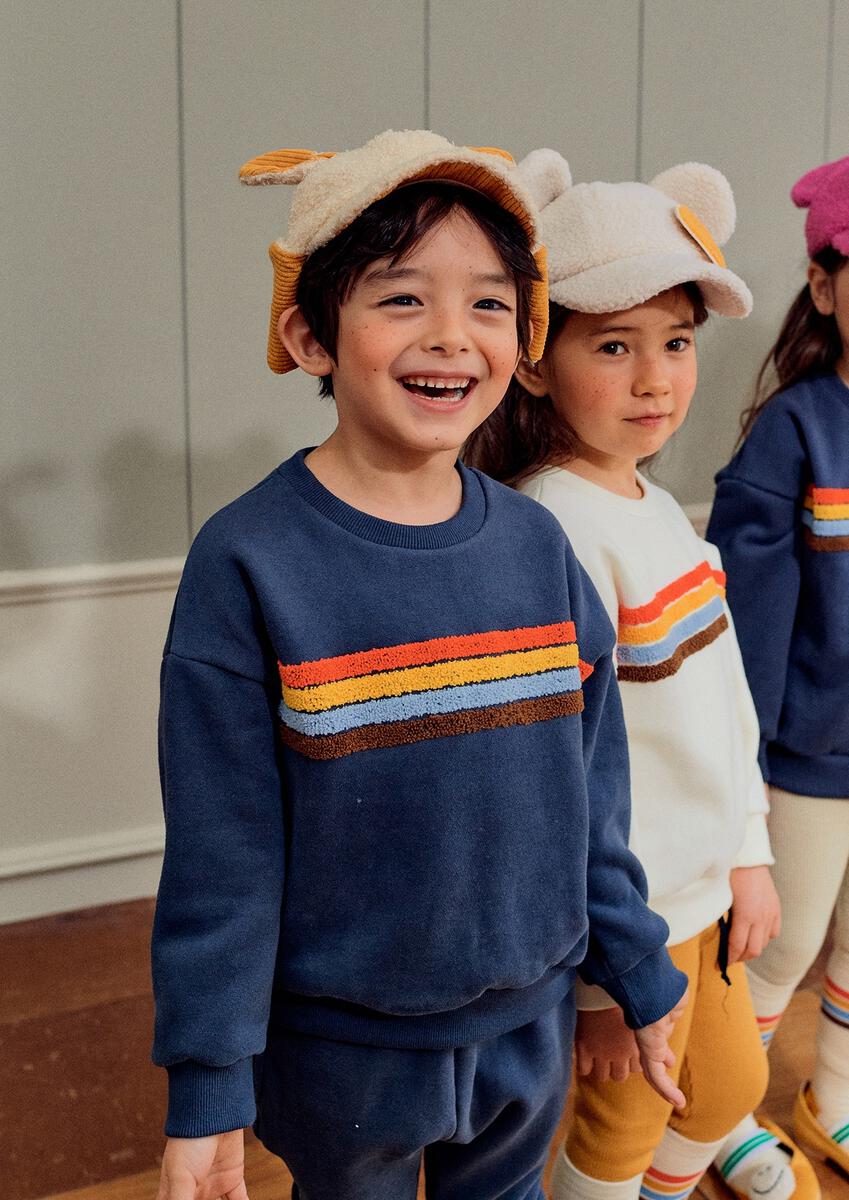 Rainbow Star Sweatshirt - NAVY - 6 Months