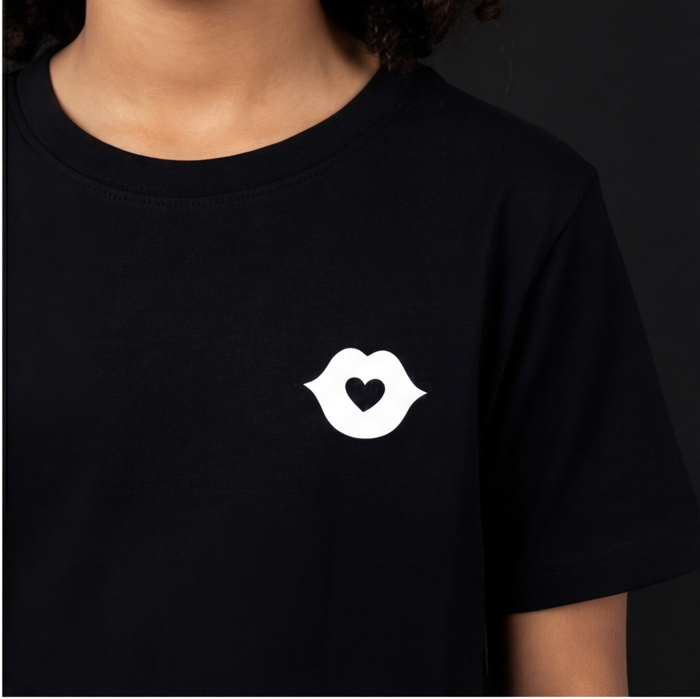 Heart Lips Tee - Midnight