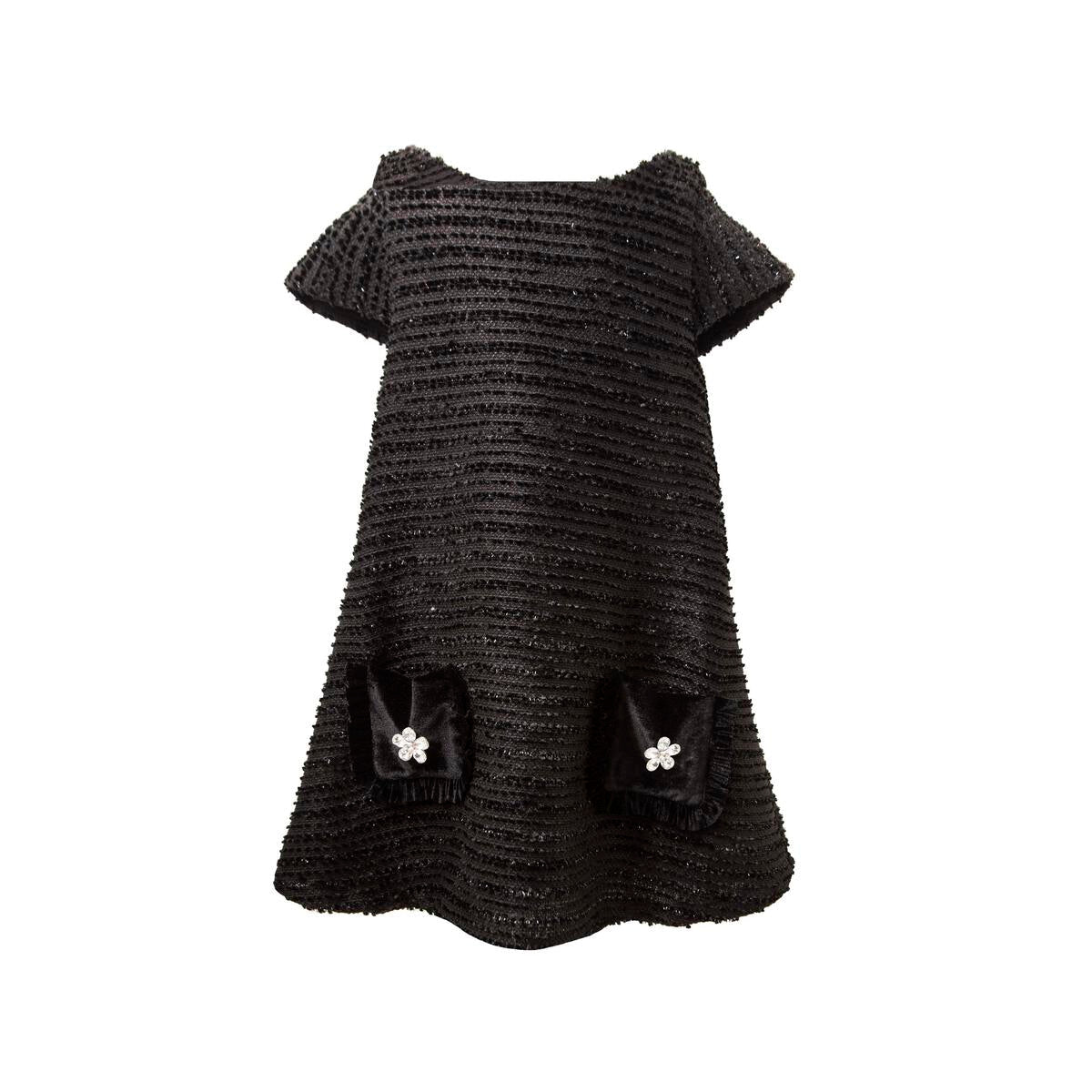 Dalhia Tweed A Line Dress - Black - 3 Years