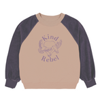 Kind Rebel Raglan Sweater - Beige/Purple - 1-2 Years