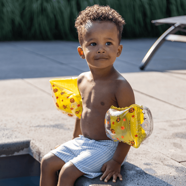 Swim short White Blue Striped - 1-2 Years