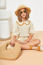 Carola Collared Openwork Sweater - 2 Years