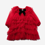 Six Layered Dress - Red - 4 years