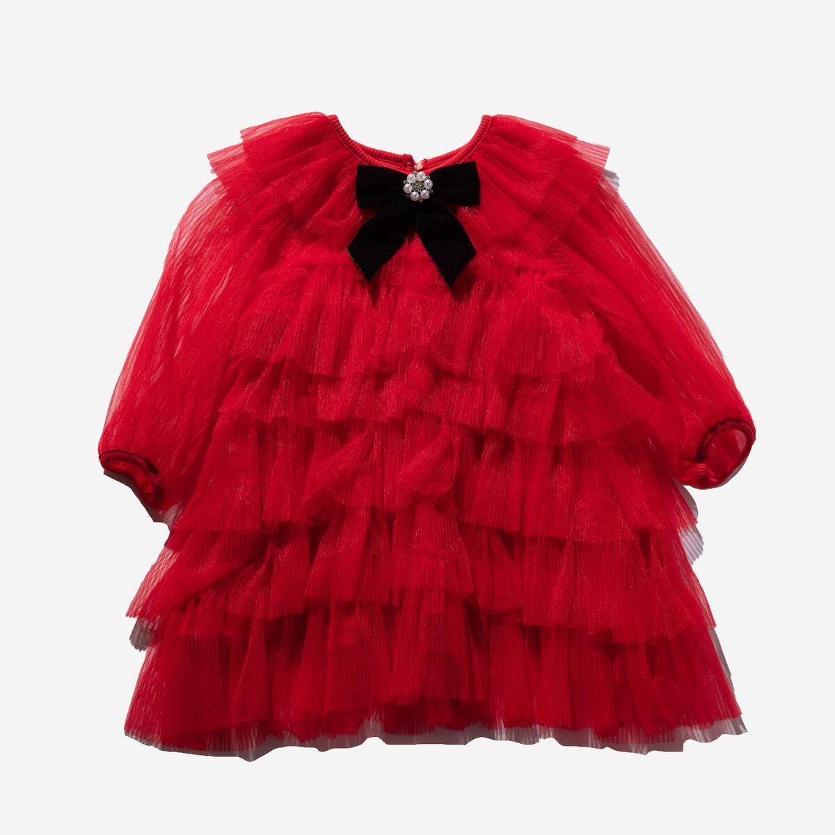 Six Layered Dress - Red - 4 years
