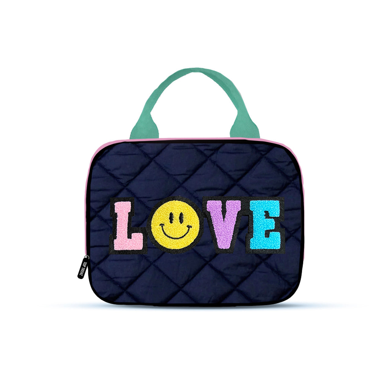 Puffer Lunch Bag With Love Patch - Navy