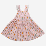 Print Frill Dress - Pink Carrot - 12 Months