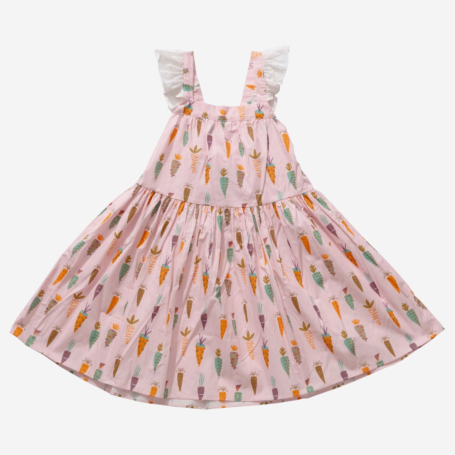 Print Frill Dress - Pink Carrot - 12 Months