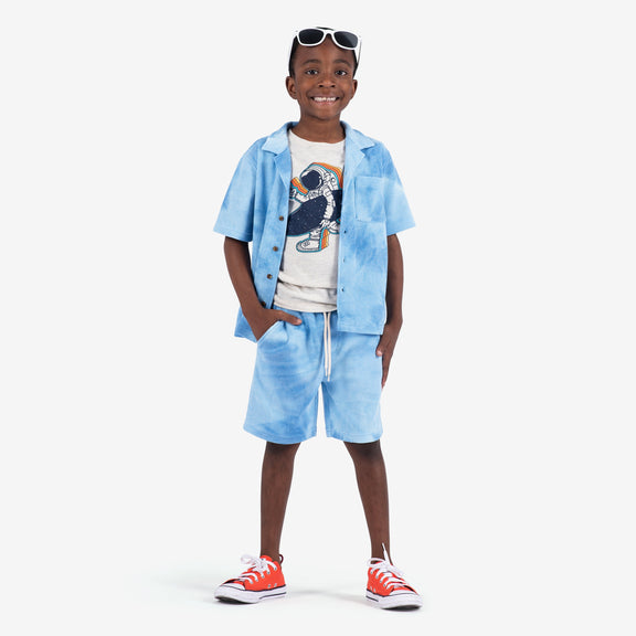Resort Shorts - Blue Tie Dye - 8 Years