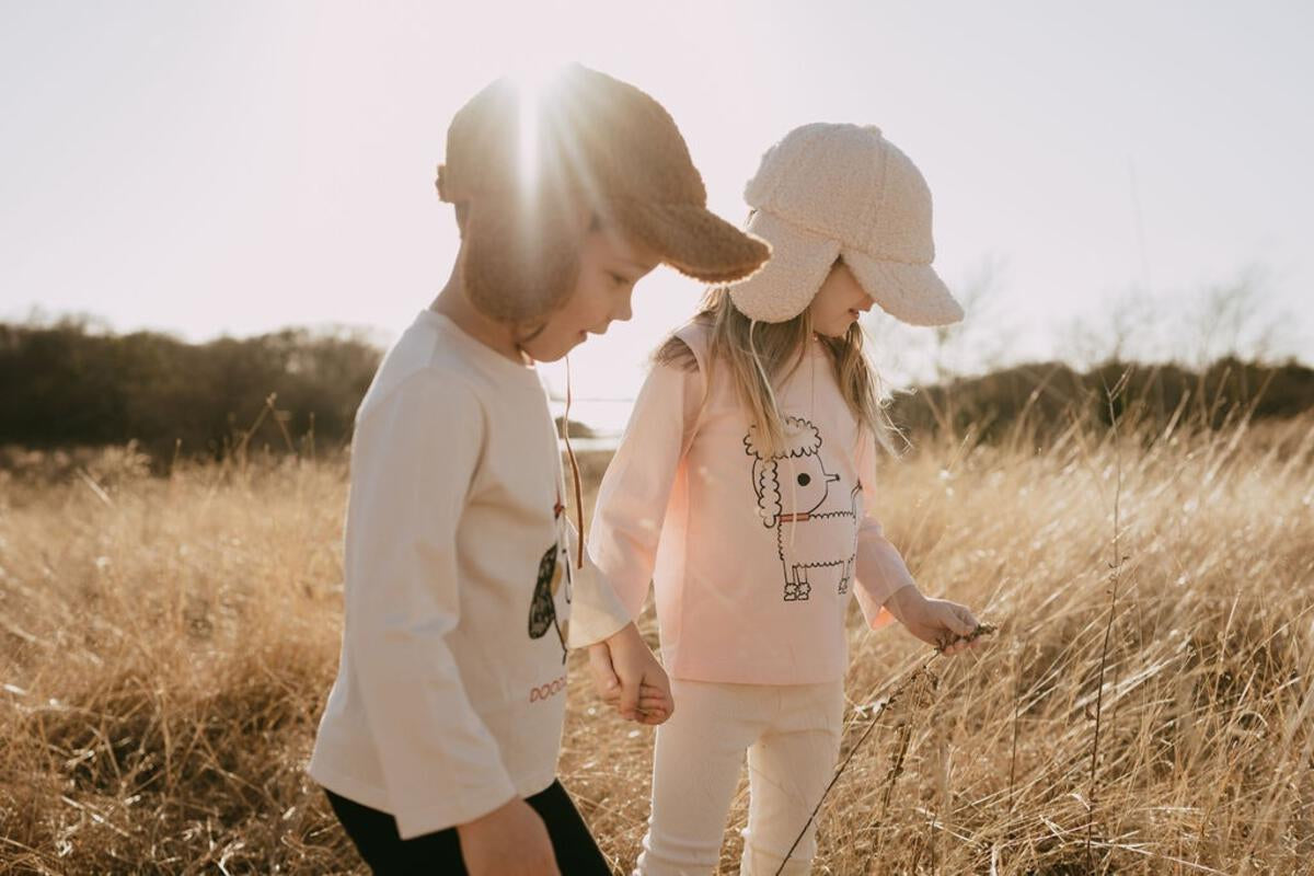 Organic Tshirts Doodle - Beige - 6 Month