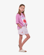 Poplin Cotton Short - Pink Stipe - 10 Years