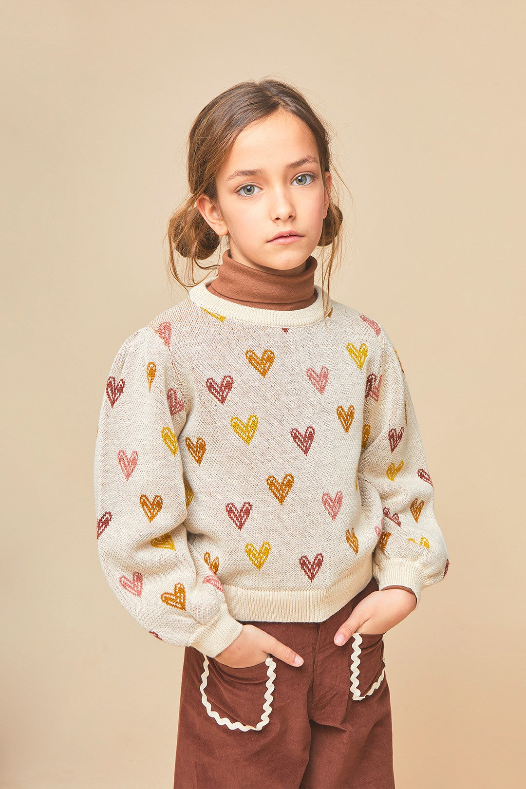 Love Wool Knit Sweater - Ecru-Multi - 14 Years