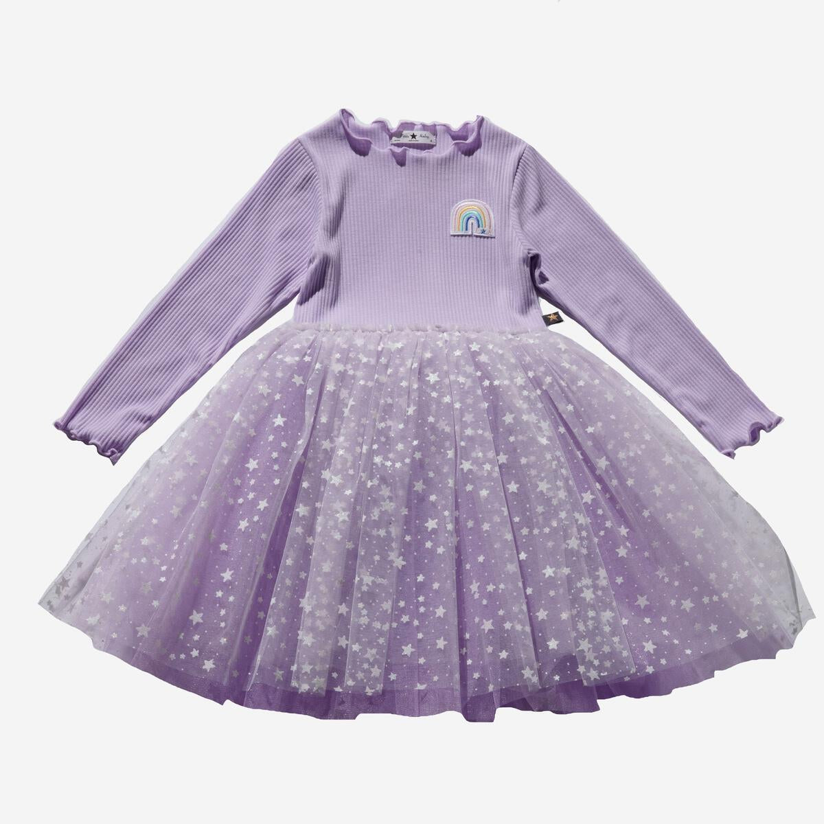 Patched Tutu Dress - Lilac - 6 Months