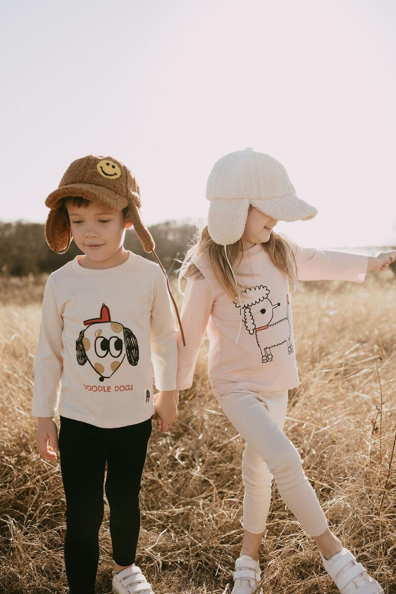 Organic Tshirts Doodle - Beige - 6 Month