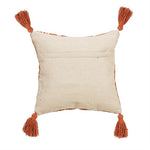 Terracotta Triangles Block Print Cushion