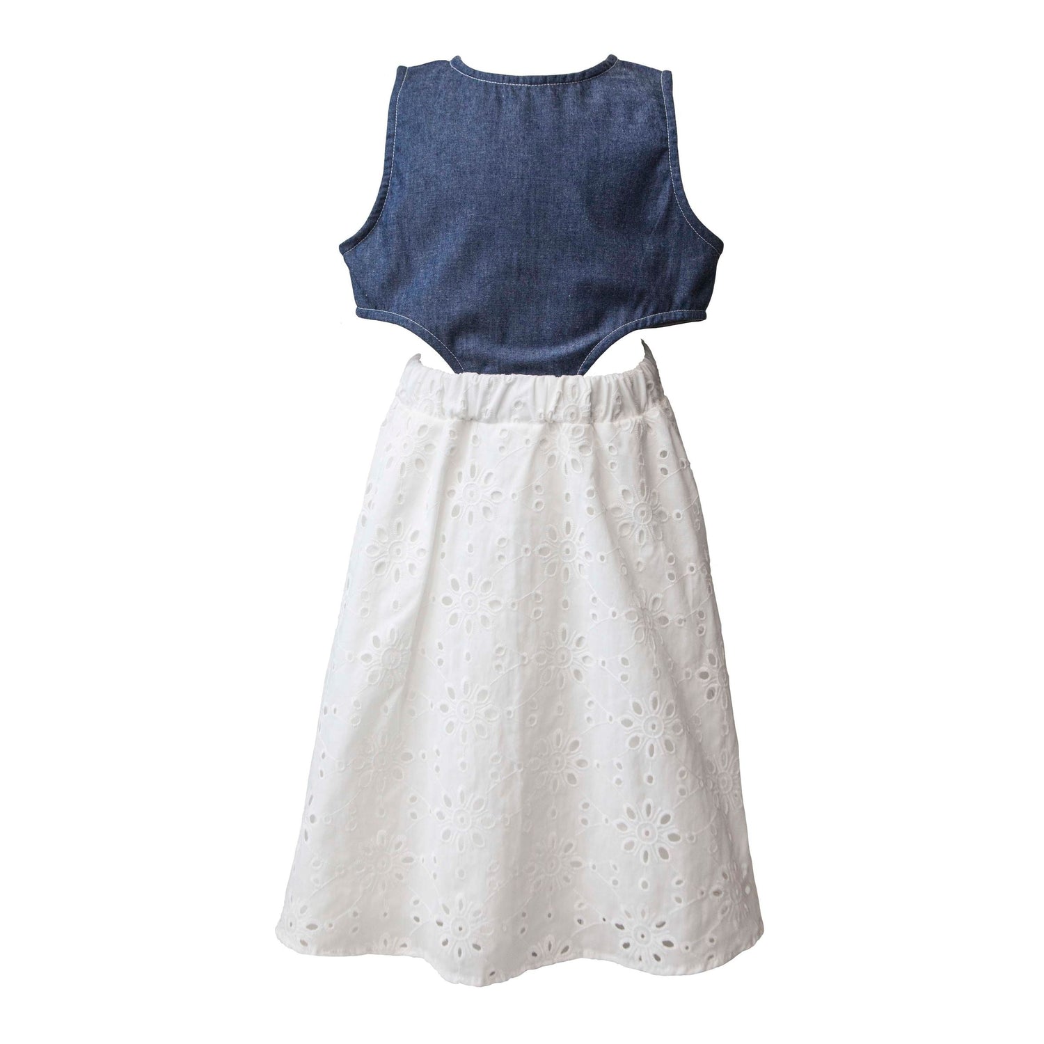 Lemon Sorbet 2 Piece Embroidery & Denim Dress - 3 Years