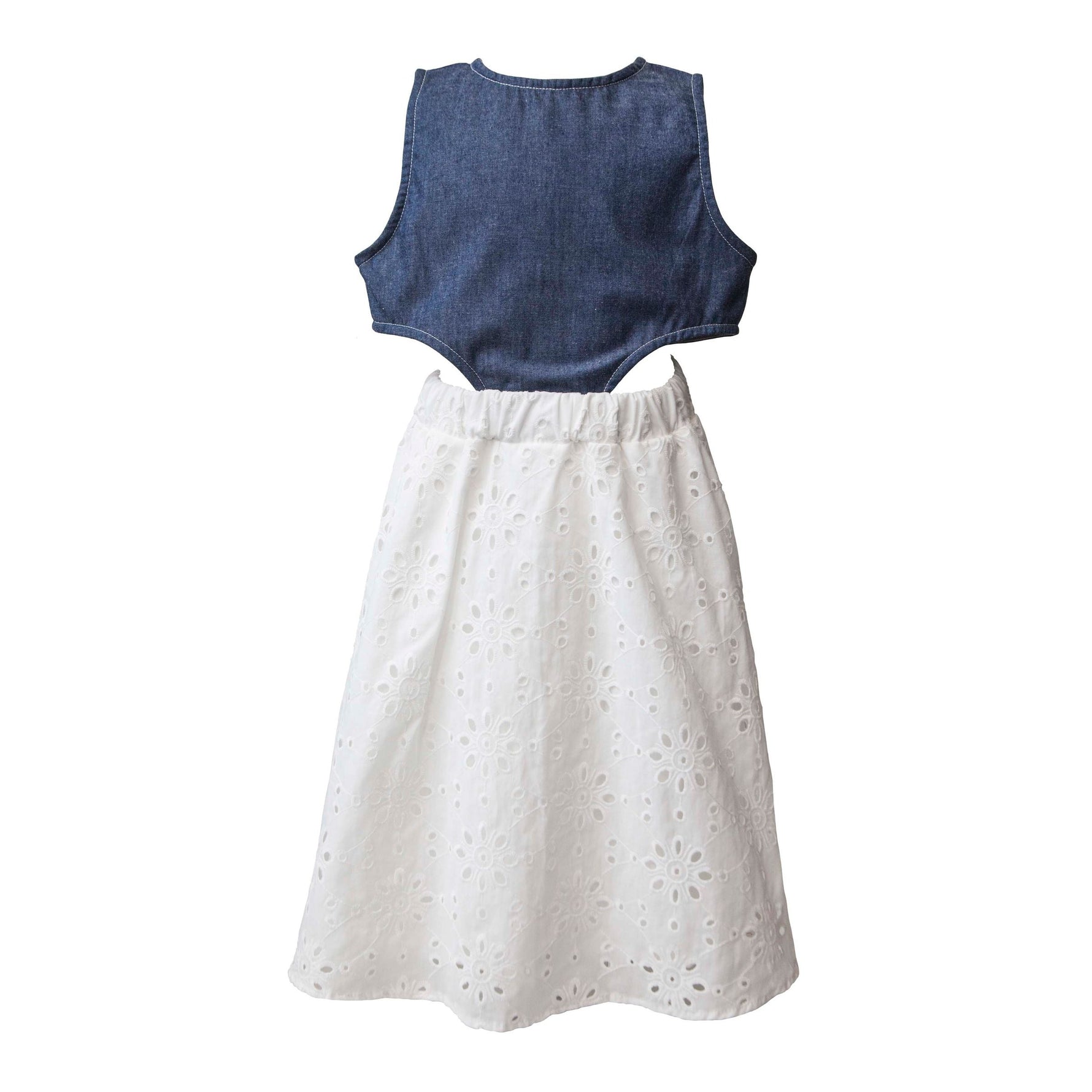 Lemon Sorbet 2 Piece Embroidery & Denim Dress - 3 Years