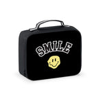 Canvas Lunch Bag With Smile Patch - Black Smile