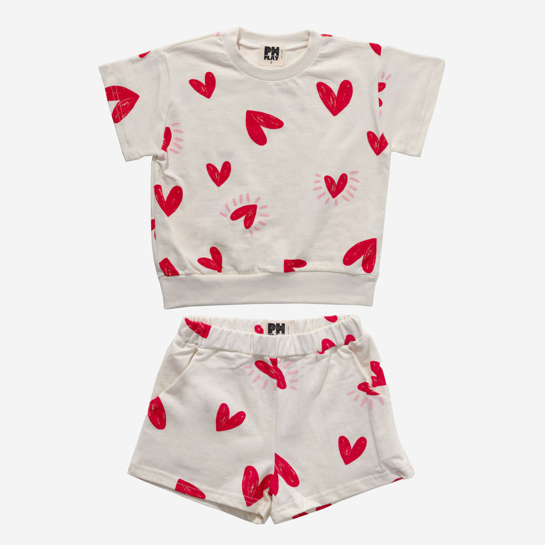 Print Sweatshirt Set - Cream Heart - 18 Months