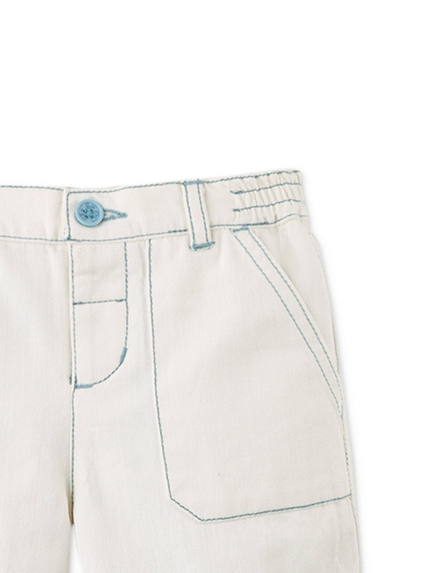 Santino Bermuda Shorts With Contrast Stitching - White - 10 Years