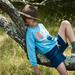 Kid Shorts Poseidon - Blue - Green - 3 Yeas