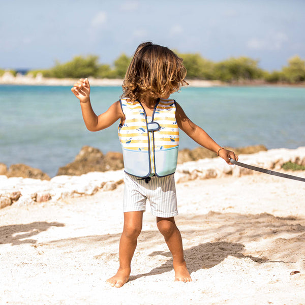 Swim short White Blue Striped - 1-2 Years