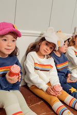 Rainbow Star Sweatshirt - Ivory - 6 Months