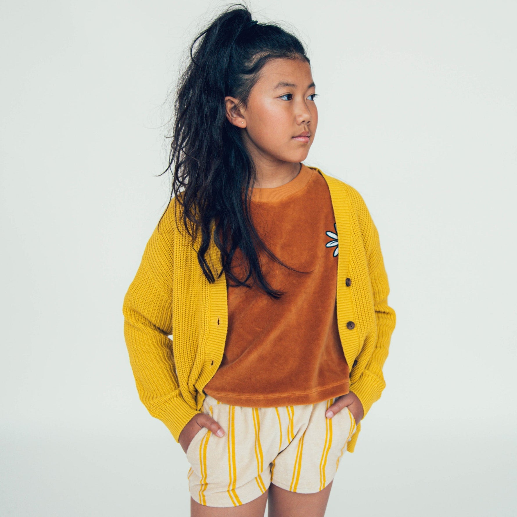 Stripes Yellow Shorts - 13-14 Years