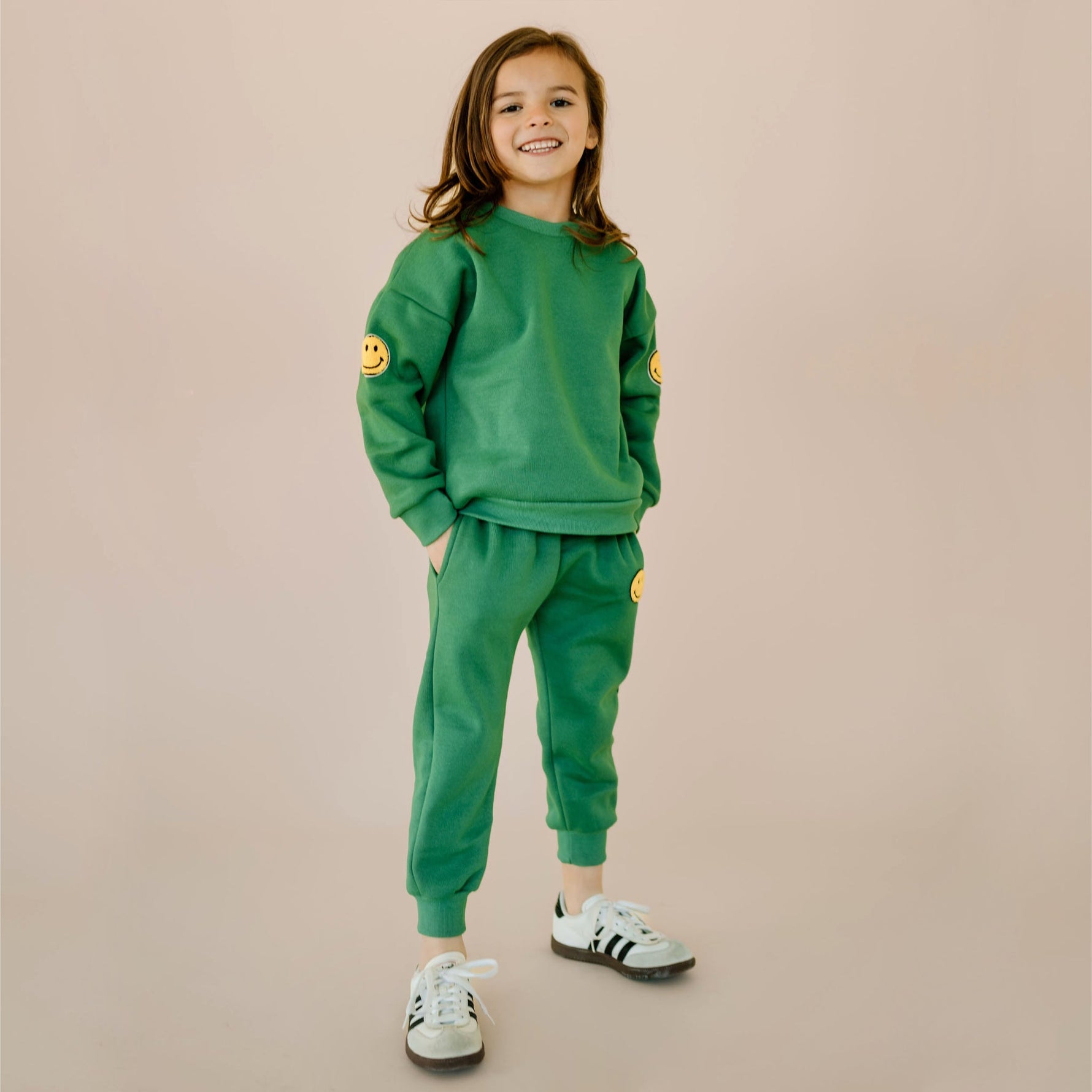 Patched Sweatshirts Set - Green - 12 Months