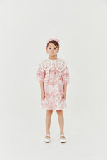 Lace Collar Dress - French Red - 7 Years
