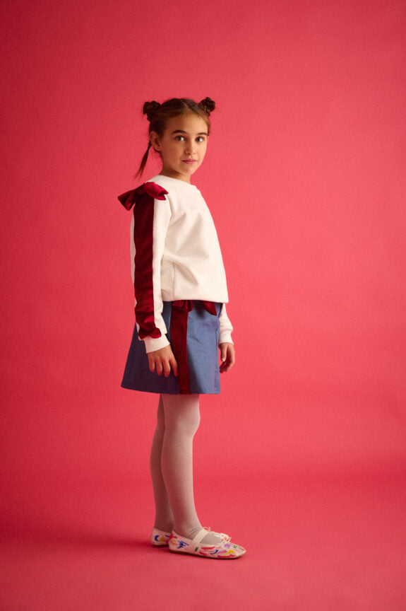 Not Just Another Red Bow Sweater - Ecru