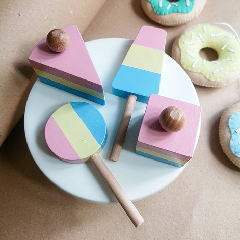 Perfect Pastel Sweet Treats Wooden Set