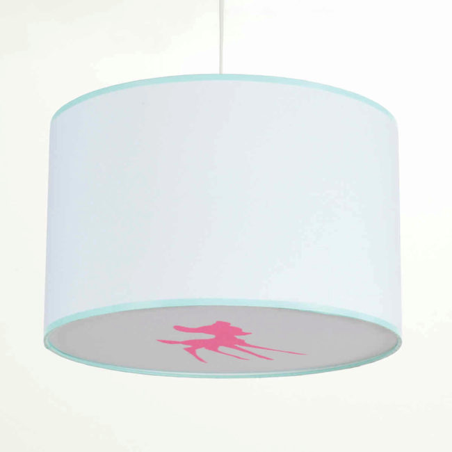 Ceiling Lamp: White With Pink Fawn