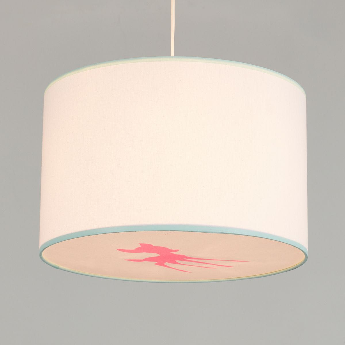 Ceiling Lamp: White With Pink Fawn