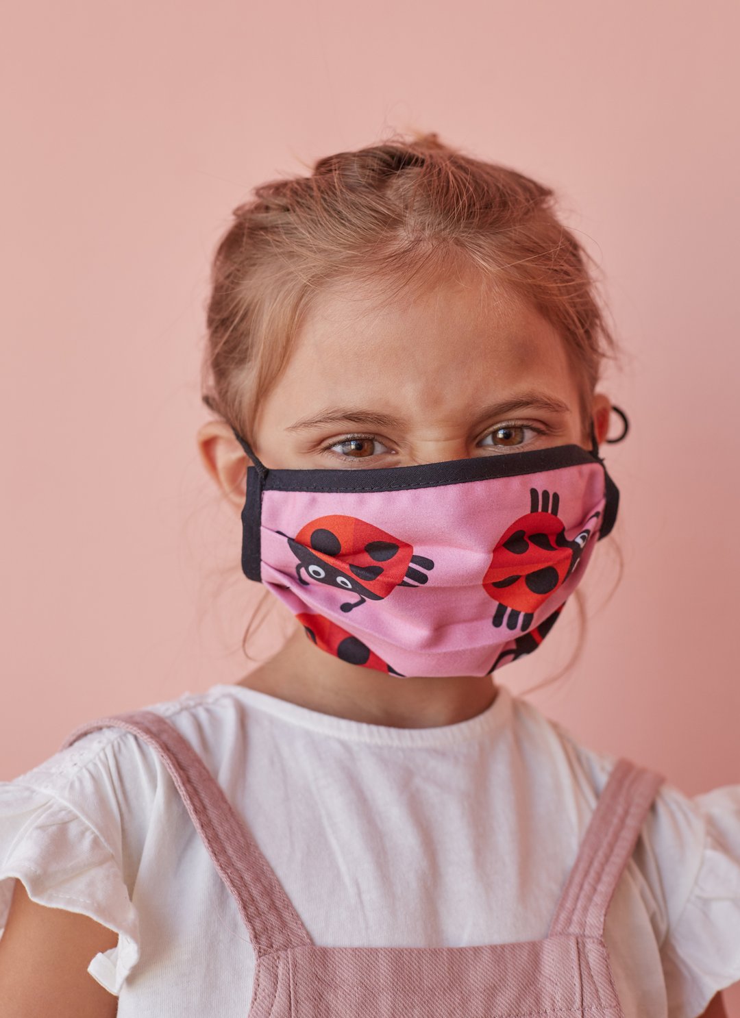 Reversible Checker - Ladybugs Face Mask