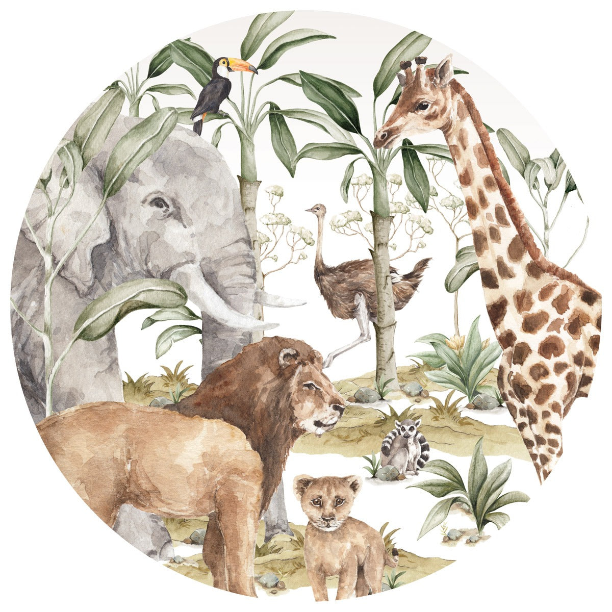 Savanna World In A Circle Wallstickers (Large)