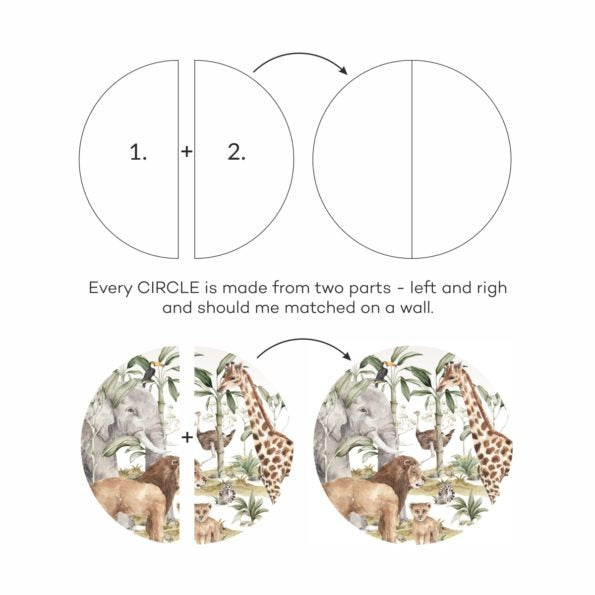Savanna World In A Circle Wallstickers (Large)