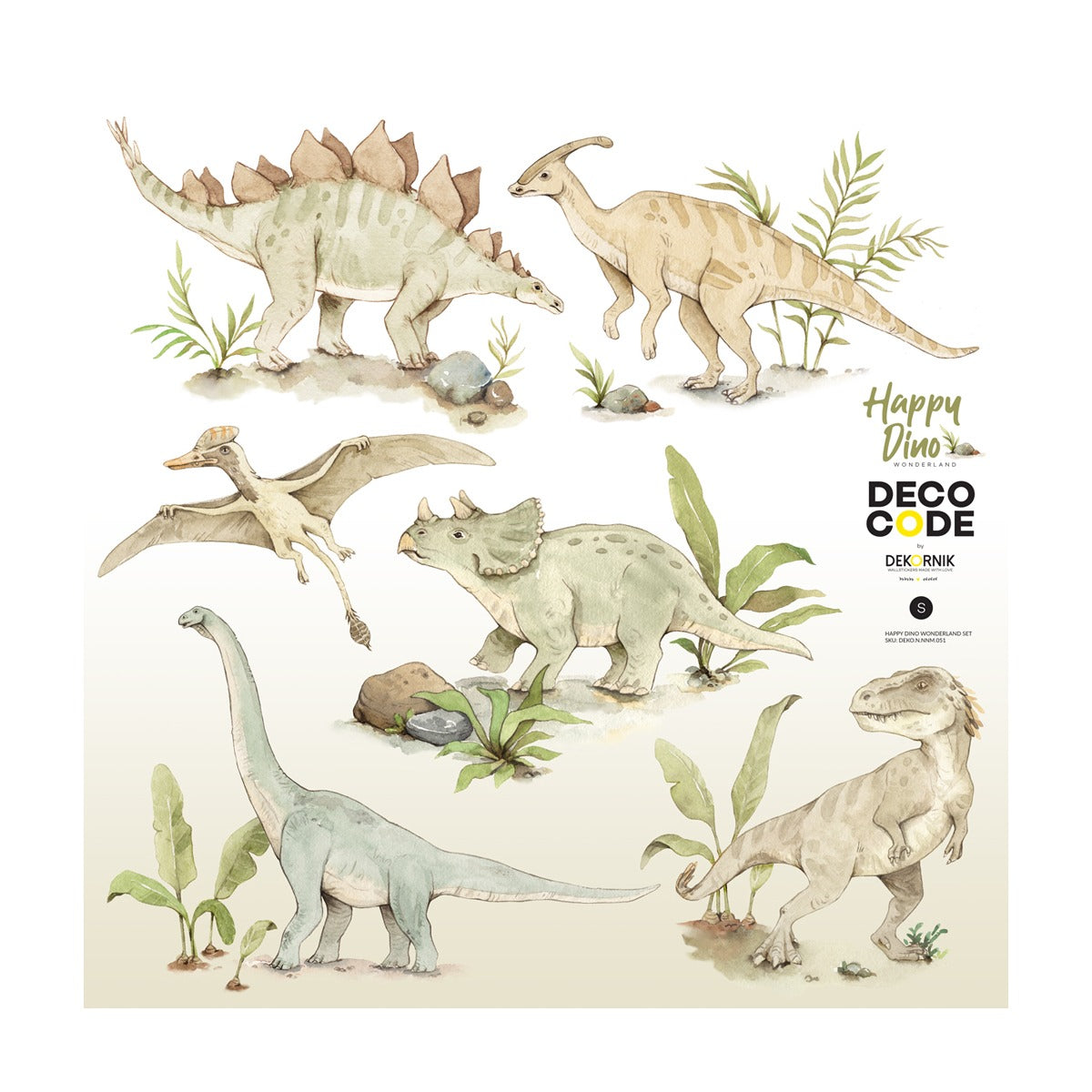 Happy Dino Wonderland Set Wallstickers (Large)