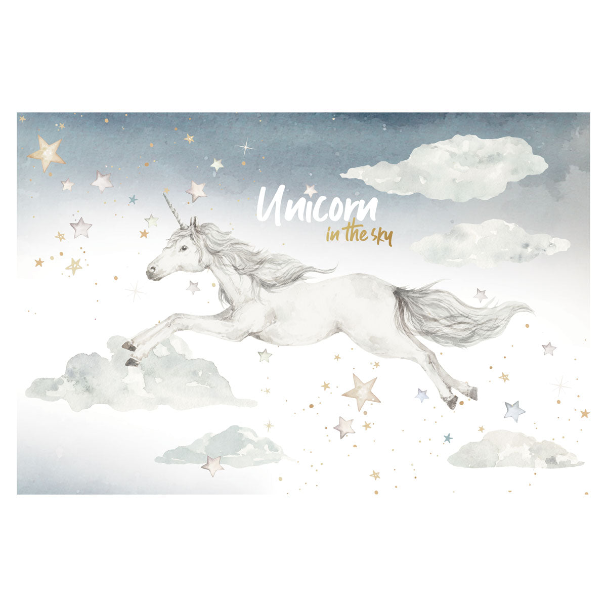 Unicorn In The Sky Set Wallstickers (Medium)