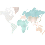 Pastel Map Wallstickers (Medium)