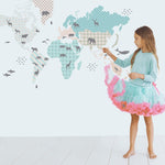 Pastel Map Wallstickers (Medium)