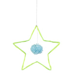 Wire And Wool Star Decoration - Yellow
