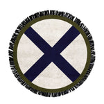 Round Crosses Rug - Navy,Green